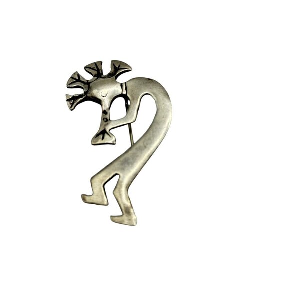 Vintage Sterling Silver Kokopelli Brooch Signed Ethnic Southwestern - Picture 1 of 8